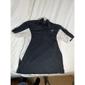 Sport-Tek Men's Size XL Black White Polo Golf Shirt Amcor